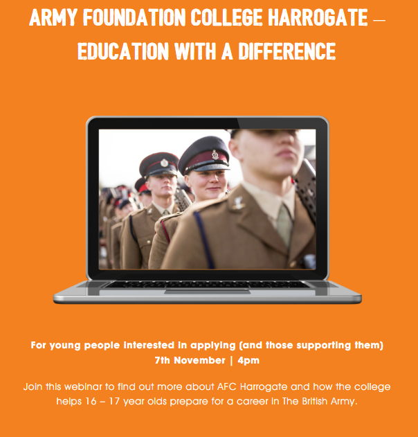 Webinar for British Army Careers 16 to 17 year olds